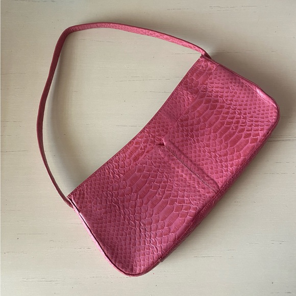 Alfani Handbags - Vintage Y2k alfani cowhide leather pink baguette hand bag / purse